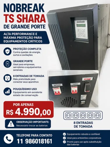 Nobreak Tshara grande porte comporta 8 tomadas