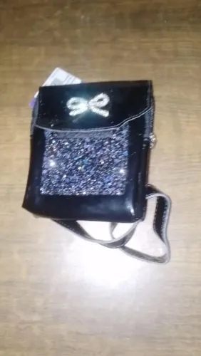 Bolsa Lateral Preta com Glitter (Nova)