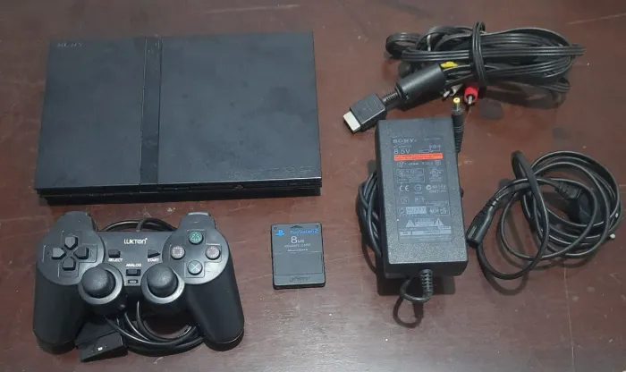 Playstation 2 slim completo + jogo brinde