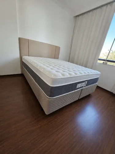 Cama + colchão + cabeceira casal queen completa