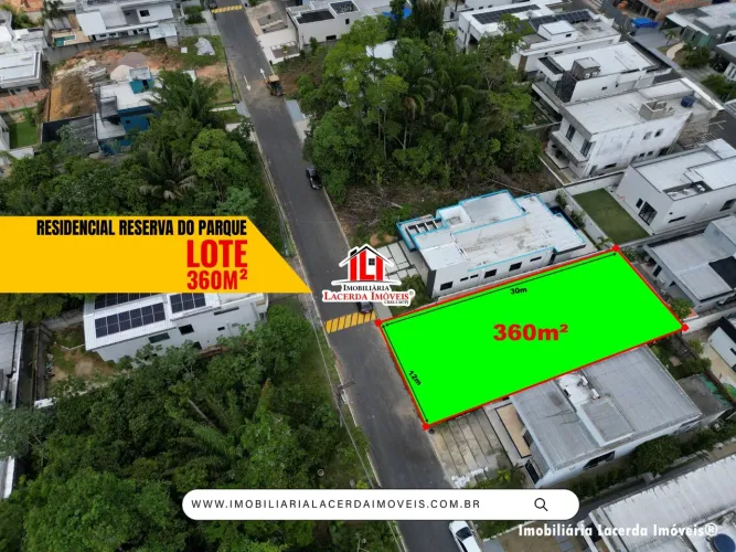Reserva do Parque, Lote á com tapume na frente medindo 360m² na Ponta Negra