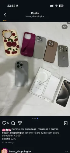 Celular iPhone 15 pro perfeito 128g