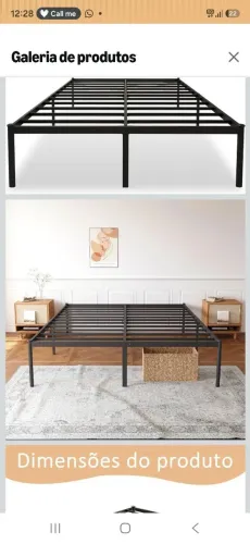 Estrutura de cama de metal 