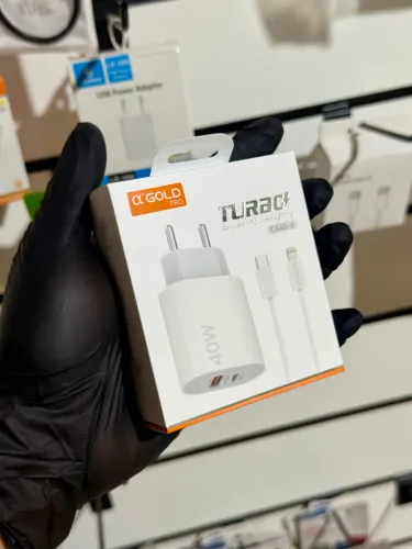 Carregador Turbo 40W USB-C + USB Para iPhone