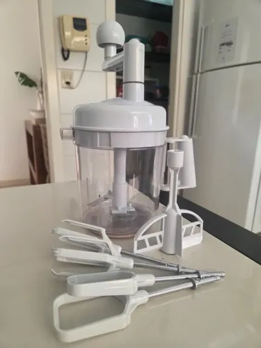 Processador e Batedeira Manual com Manivela ? Estilo Speedy?Chef, Sem Energia Elétrica