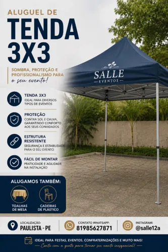 Aluguel de tenda , mesa e cadeira, tenda e decoração