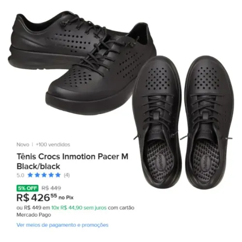 TÊNIS CROCS INMOTION PACER M PRETO
