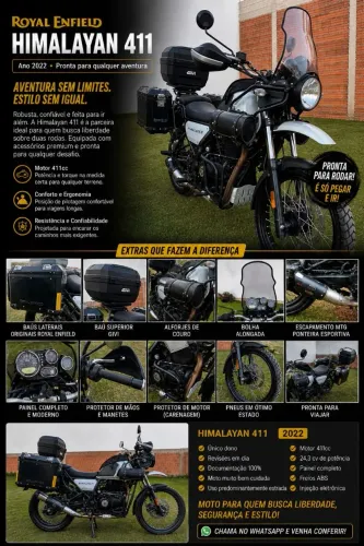 Himalayan 411 2022 Completa/ Super equipada e pronta pra viajar