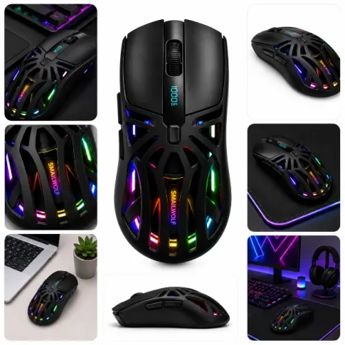 Mouse Gamer Sem Fio Rgb Bluetooth 2.4g Smailwolf Rs8