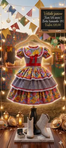 Vestido+Bota menina tamanho 5/6 anos