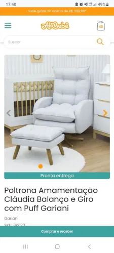 Poltrona de amamentação mais puf.