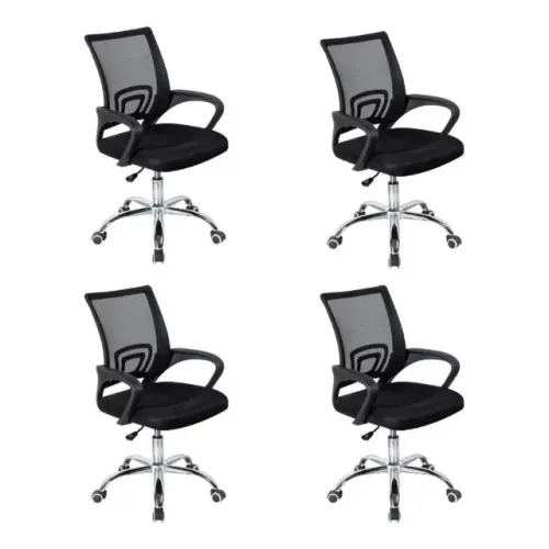Kit 4 Cadeiras De Escritório Giratória / Home Office