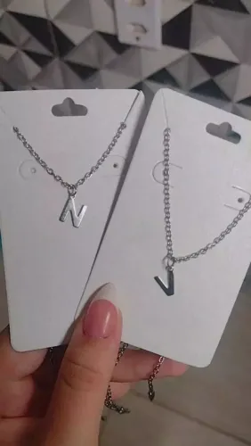 Colar inicial de aço inoxidável 45+5 cm