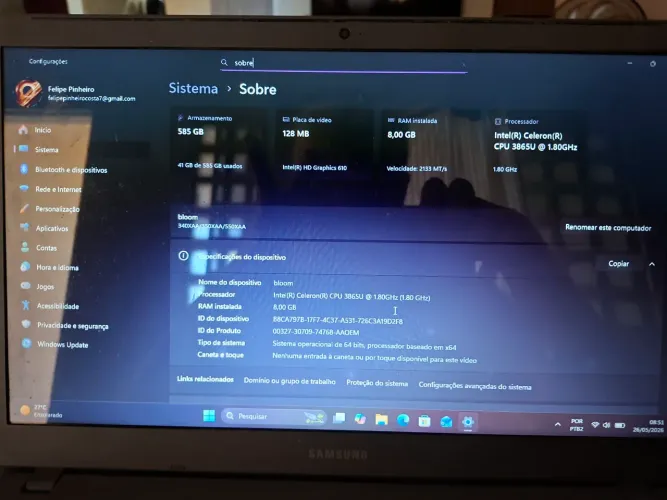 Notebook Samsung Essentials E30