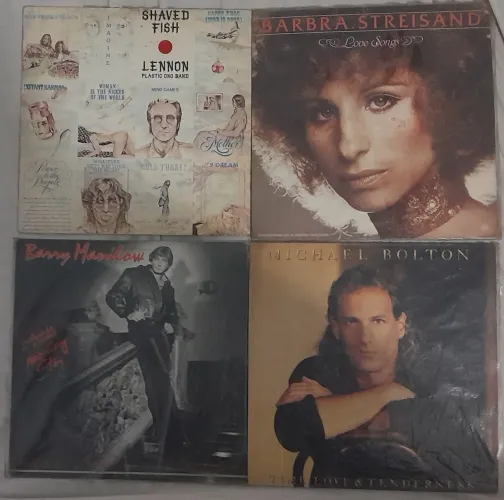 4 Discos Vinil John Lenon Barbara Streisand Barry Manilow Michael Bolton Frete Grátis