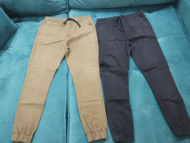 Calça jogger masculina preta+verde