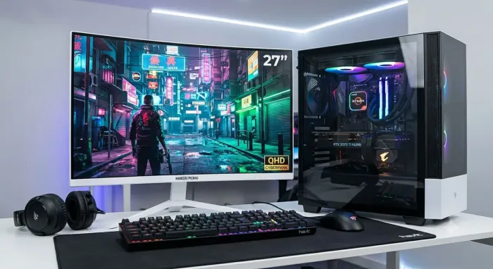 PC Gamer High-End Ryzen 7 5700X + RTX 3070 Ti + 32GB RAM + Monitor QHD 27" 165Hz
