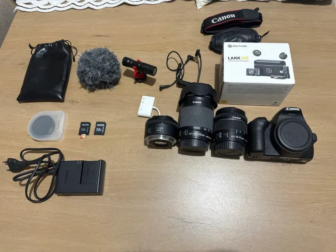 Kit Canon SL3 + 3 Lentes (50mm/55-250mm/18-55mm) + Lapela Hollyland