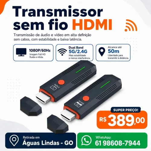 HDMI sem fio kit transmissor receptor novo