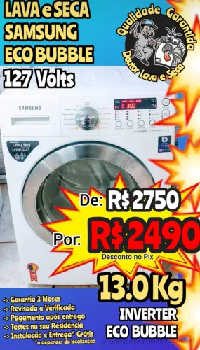 Máquina LAVA e SECA SAMSUNG 13KG Super Conservada! Inverter Eco Bubble GARANTIA 