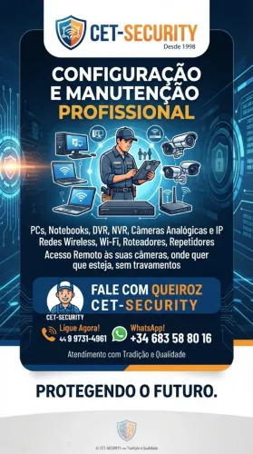 Instalação e configuração de câmeras - notebooks - PCs - Recuperação de arquivos e fotos