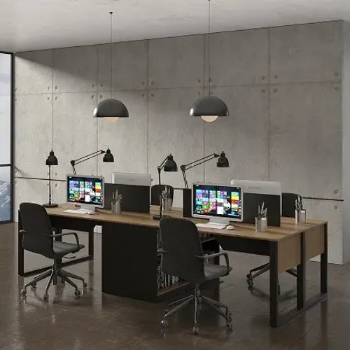 Plataforma com 4 Mesas Retas/160L+2 Divisores/320X120, R$2.346,60!