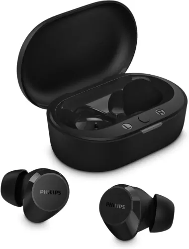 Fone Bluetooth Philips TAT1209 TWS Preto com Estojo de Carga