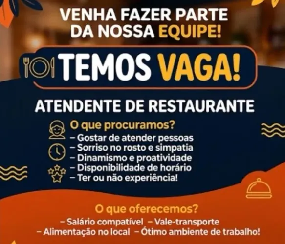 Auxiliar e atendente de restaurante 