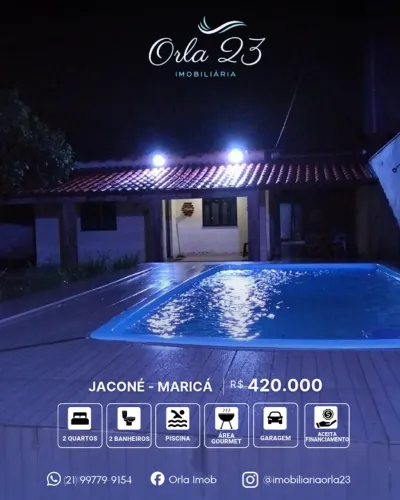 JACONÉ, ORLA 23 IMOBILIÁRIA VENDE! Excelente casa c/ piscina aprox. 10 minutos da praia