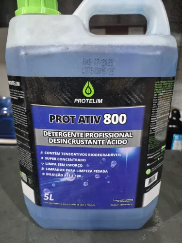 Prot Ativ 800 Detergente Desincrustante Ácido - 5 Litros - Protelim
