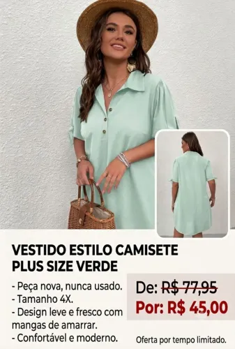 Vestido plus size camisete