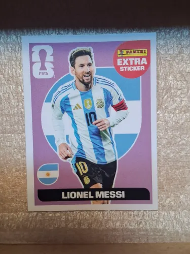 Figurinha Extra Sticker Lionel Messi Lilás