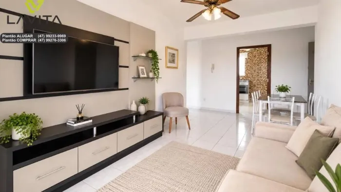Apartamento com 2 dormitórios para alugar, 113 m² por R$ 2800/mês - Asilo - Blumenau/SC
