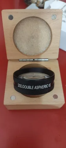 Lente 20D Double Aspheric Alta Resolução + Estojo de Madeira