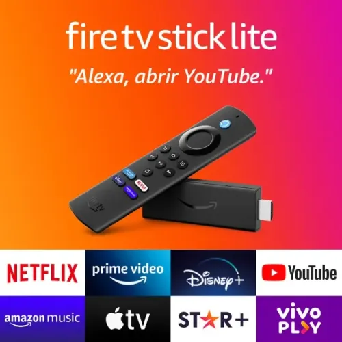 Amazon Fire Stick Lite Original com Comando de Voz Via Alexa