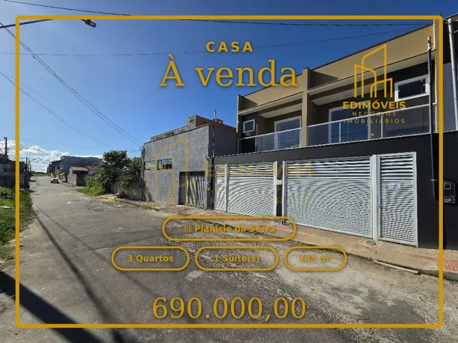Casa com 3 quartos e área gourmet em Planície da Serra, venha conhecer!