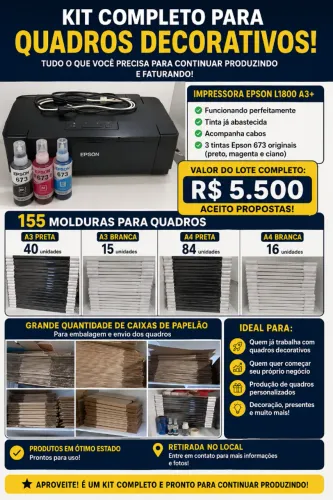 IMPRESSORA EPSON L1800 + 155 MOLDURAS + CAIXAS PARA EMBALAGEM