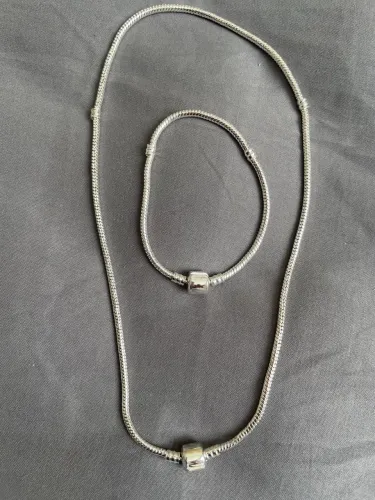 Colar e pulseira banhado a prata 925