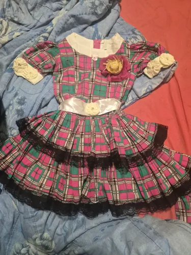 Vestido de festa junina 5 a 7 anos