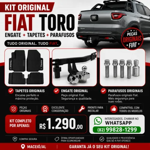 VENDO KIT ORIGINAL FIAT TORO - ENGATE + TAPETES + PARAFUSOS ORIGINAIS