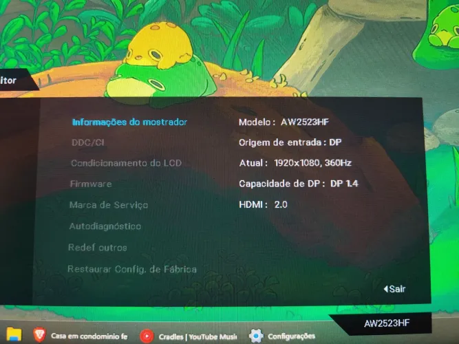 Monitor Alienware 360Hz 0.5ms + Braço Articulado FN50