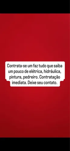 CONTRATA-SE - PROFISSIONAL FAZ-TUDO / EMPREITEIRO