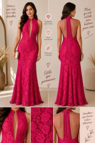 VESTIDO DE FESTA LUNAS'S (PINK)