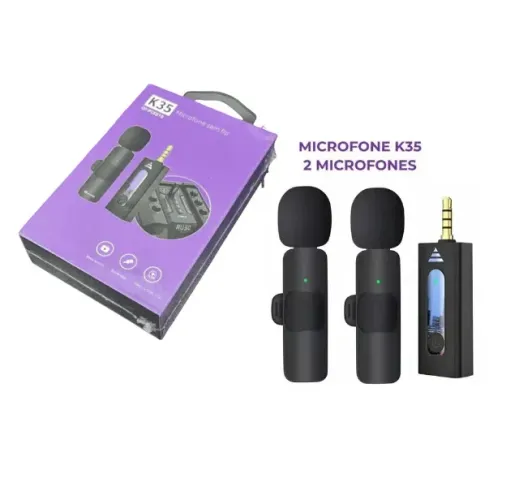 Microfone De Lapela Duplo Sem Fio 3.5 MM OIVIDA