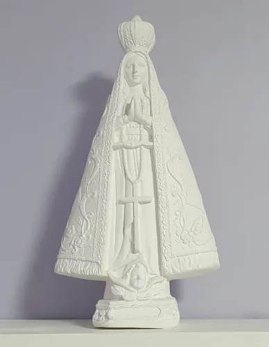 5 estatuetas religiosas de gesso novas