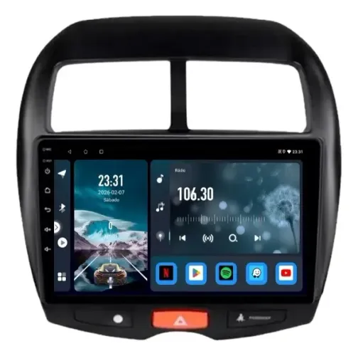 Central Multimídia Android 14  9 Pol. 4gb/64gb Carplay/A. Auto Asx 2010 A 2022