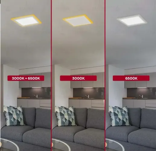 Painel led dual color 18w+6w embutir 24,5cm taschibra