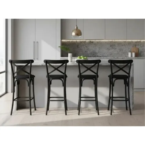 Cadeiras de Jantar em Aço Carbono Estofadas | Modelos Modernos| Banquetas Altas para Balcã