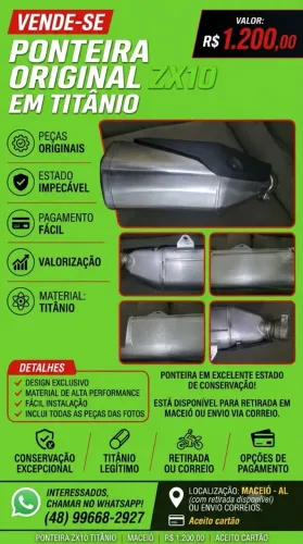 Escapamento ninja zx10r- original em titânio