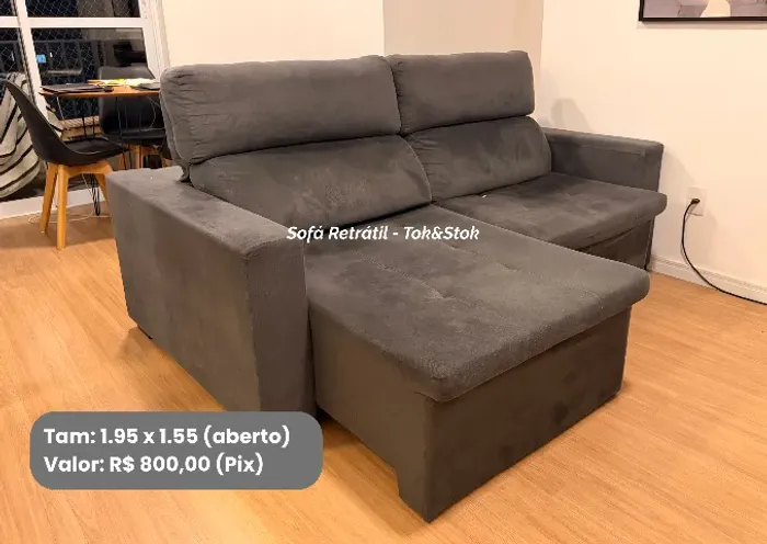 Sofá retrátil Tok&Stok